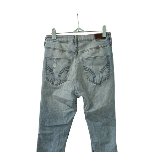 Hollister Blue Jeans Ultra High Rise Super Skinny Soft Stretch 7R Distressed - Picture 5 of 10